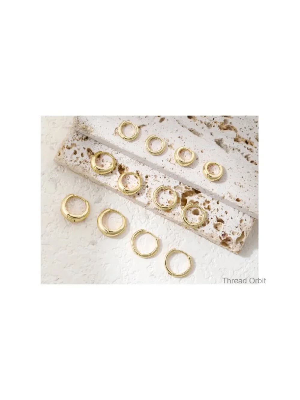 6 Pairs Gold Plated Huggie Hoop Earrings Set, Hypoallergenic Cartilage Hoops,
